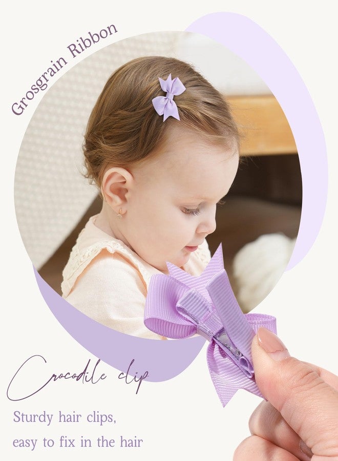 doboi 60PCS 2'' Baby Hair Clips Small Bows Fully Lined Grosgrain Boutique Solid Ribbon Mini Bows for Girls Teens Infants Kids Toddlers Newborn - Image 3