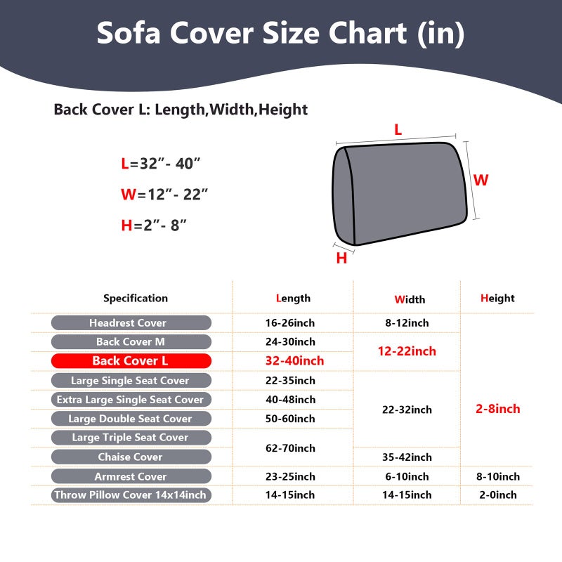 Yoovat Couch Cushion Covers for Sofa Couch Covers Wear-Resistant Universal Sofa Cover Washable Stretch for Sectional Slipcovers (Texture-Gray Blue,Back Cover L) - Image 3