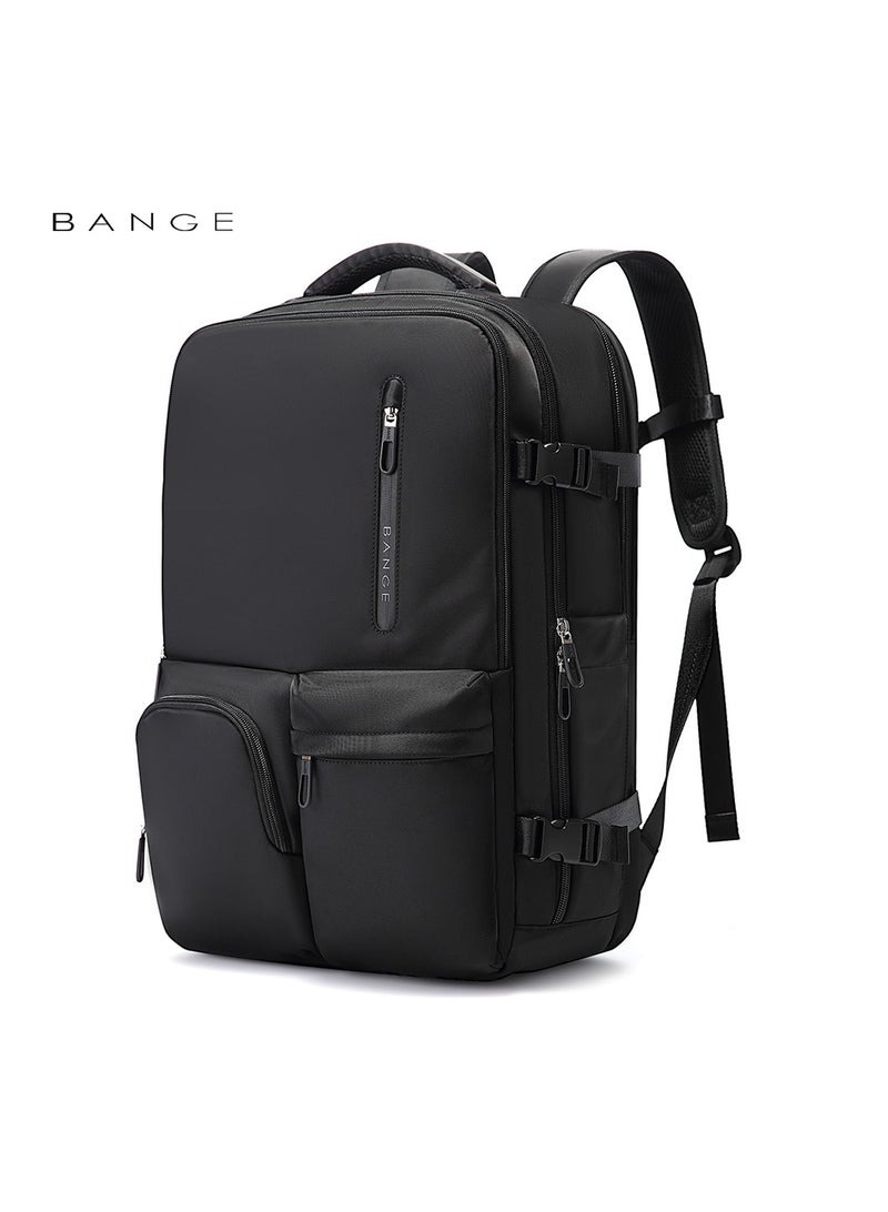 BANGE 1800 polyester unisex travel backpacks laptop waterproof Black - Image 1
