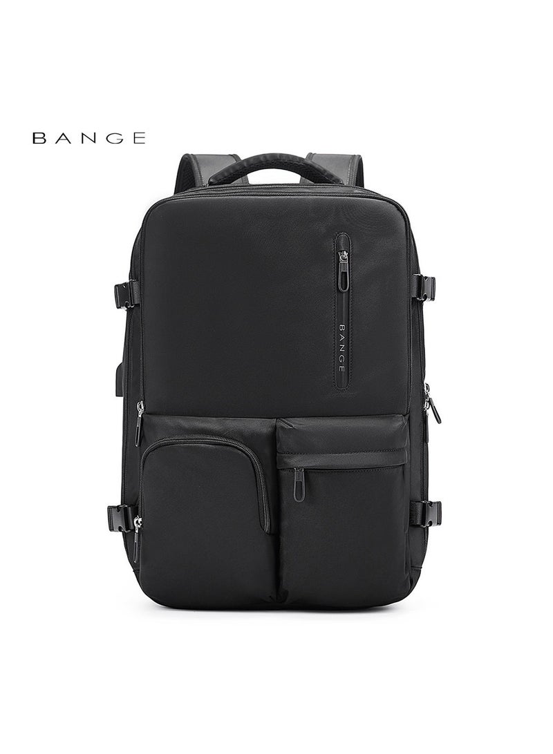 BANGE 1800 polyester unisex travel backpacks laptop waterproof Black - Image 4