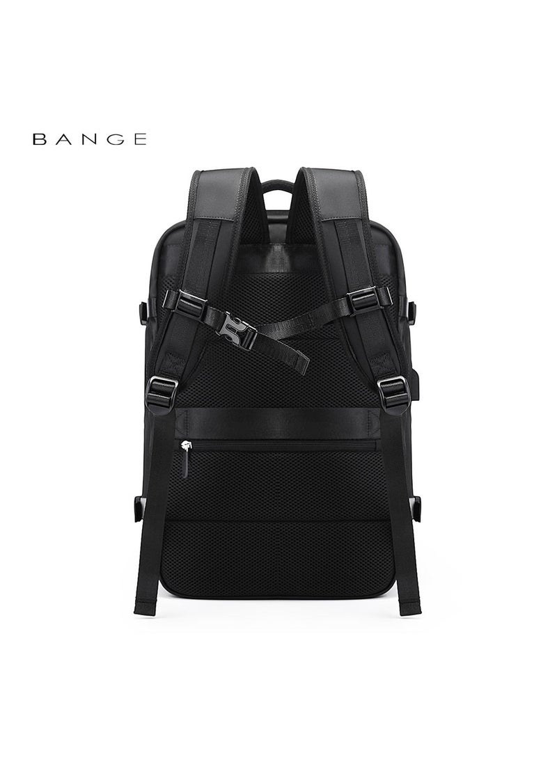 BANGE 1800 polyester unisex travel backpacks laptop waterproof Black - Image 5