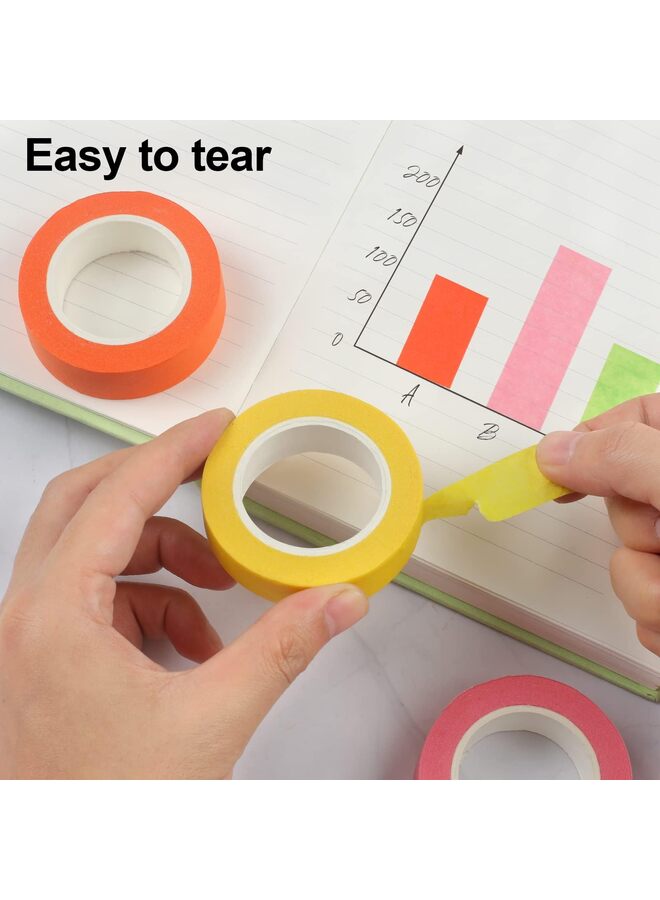 12PCS Colored Masking Tape, Kids Art Supplies, DIY Craft Tape, Colored Tape Rolls Colored Painters Tape 1.5cm x 13m - Image 2