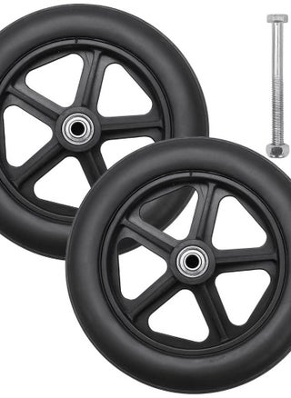 2 PCS Wheelchair Front Wheel, 8 inch Solid Wheel Replacement with 5/16inch(8mm) Metal Bearing, Accessories for Wheelchairs, Rollators, Walkers - pzsku/Z1B5259E6D5E176E09CC4Z/45/_/1730799512/1d1c5f37-c87c-4844-8d2f-e77a9e98c8b9