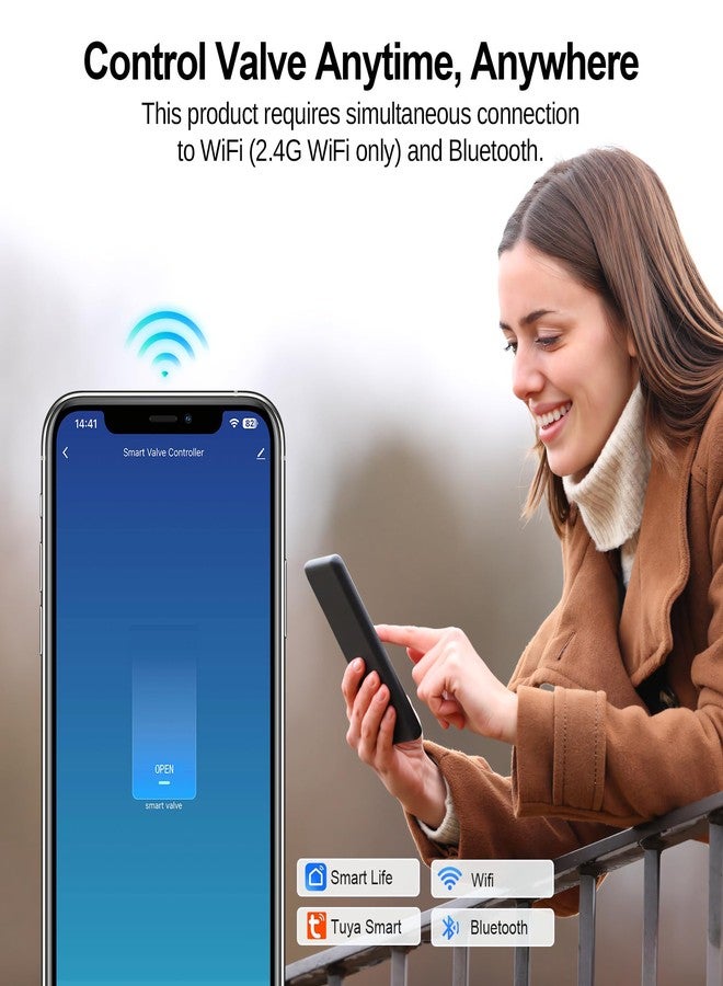 Owfeel WIFI & Bluetooth Smart Water Valve, DN20 Ball Brass Valve, WIFI Control Water Shutoff Valves Compatible With Alexa, Google and Application Program iOS/Android, Only 2.4GHZ WiFi(3/4") - Image 4