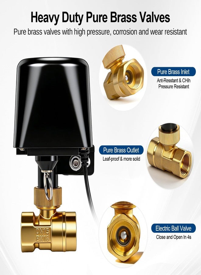 Owfeel WIFI & Bluetooth Smart Water Valve, DN20 Ball Brass Valve, WIFI Control Water Shutoff Valves Compatible With Alexa, Google and Application Program iOS/Android, Only 2.4GHZ WiFi(3/4") - Image 3