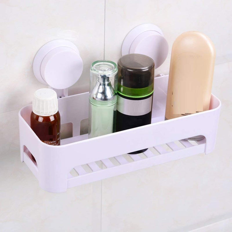 POPLEY Plastic Suction Shower Caddy Bathroom Shower Basket Wall Mounted Organizer Shelf for Shampoo Body Wash Conditioner Plastic Shower Rack for Kitchen & Bathroom Drill-Free Removable (Multicolor) - Image 1