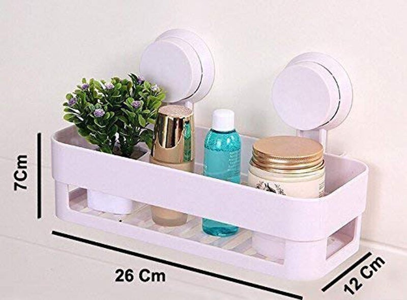POPLEY Plastic Suction Shower Caddy Bathroom Shower Basket Wall Mounted Organizer Shelf for Shampoo Body Wash Conditioner Plastic Shower Rack for Kitchen & Bathroom Drill-Free Removable (Multicolor) - Image 2