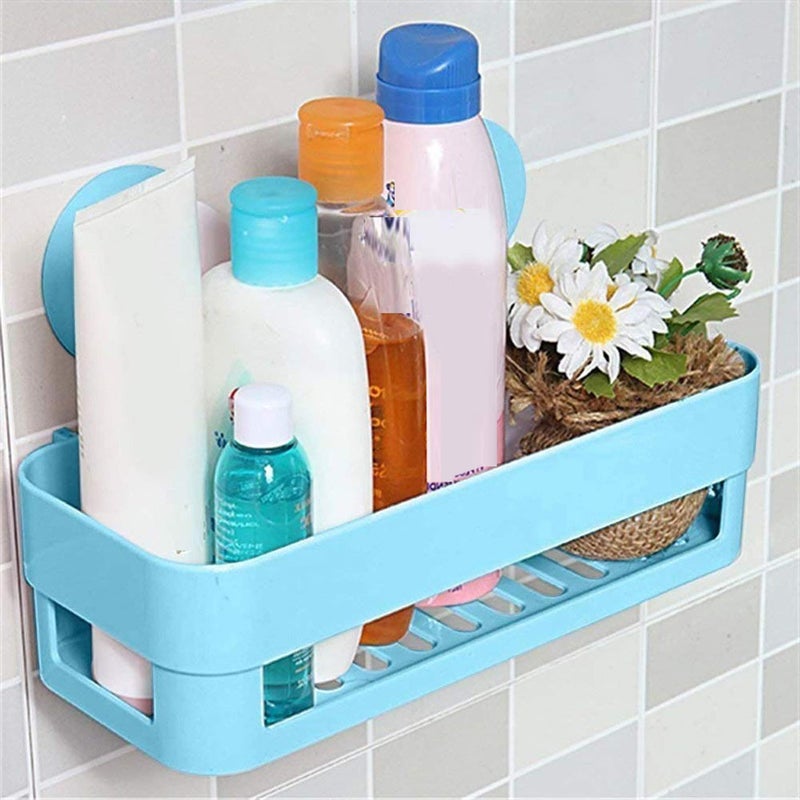 POPLEY Plastic Suction Shower Caddy Bathroom Shower Basket Wall Mounted Organizer Shelf for Shampoo Body Wash Conditioner Plastic Shower Rack for Kitchen & Bathroom Drill-Free Removable (Multicolor) - Image 3