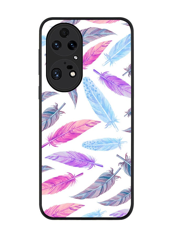 Stylizedd Rugged Black edge case for Huawei P50 Pro Slim fit Soft Case Flexible Rubber Edges Anti Drop TPU Gel Thin Cover - Feather Colors - Image 1
