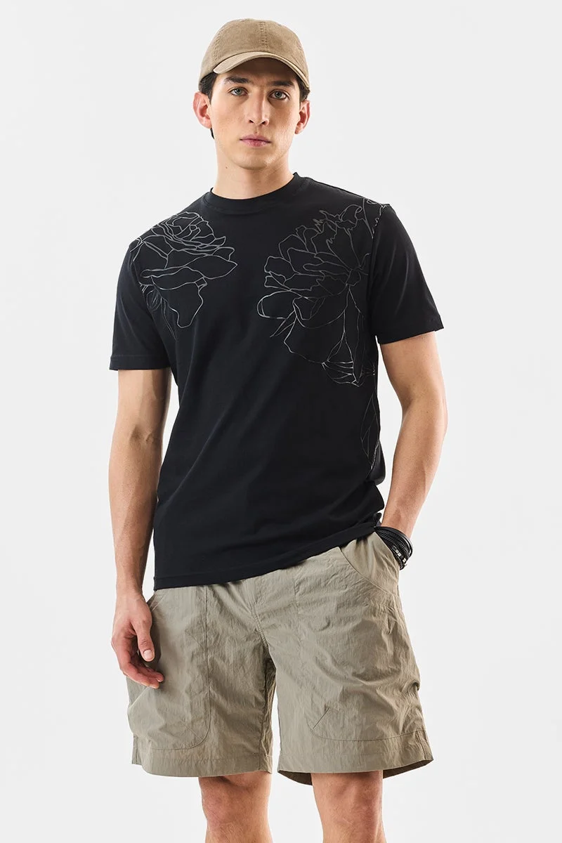 SNITCH Abstract Sliver Print Slim Fit T-Shirt