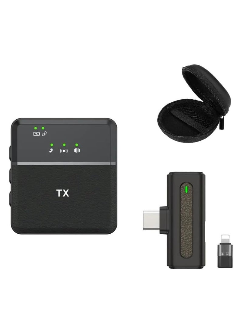 Generic Professional Wireless Lavalier Microphone Compatible For Iphone Type C Wireless Mic With Smart Noise Cancellation Suitable For Vlog Insta You Tube Online Live Streaming Video Recording  - Image 1
