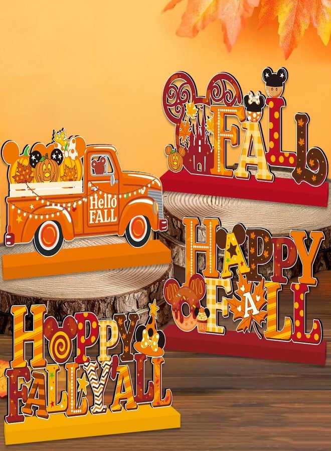 SZTZPW 4pcs Fall Decorations for Home Wood Table Decorations - Image 2