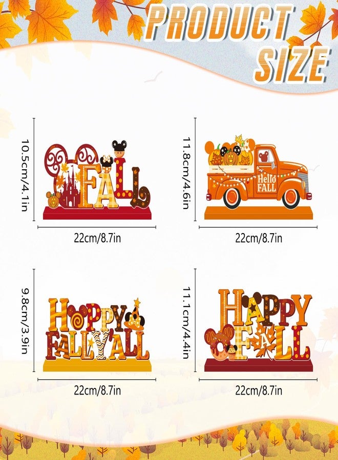 SZTZPW 4pcs Fall Decorations for Home Wood Table Decorations - Image 3