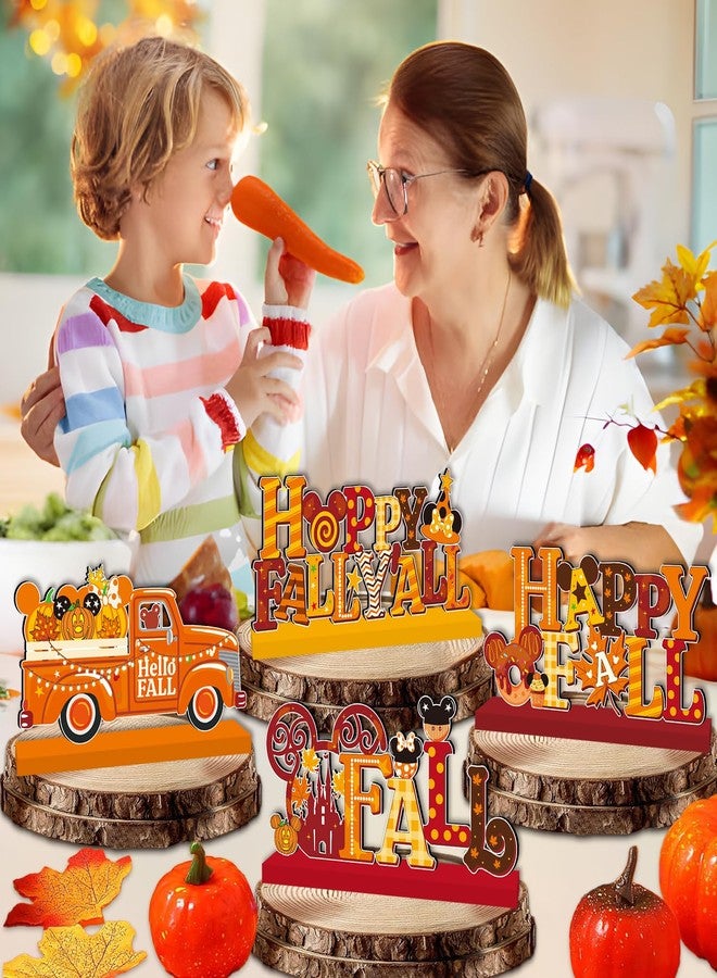 SZTZPW 4pcs Fall Decorations for Home Wood Table Decorations - Image 5