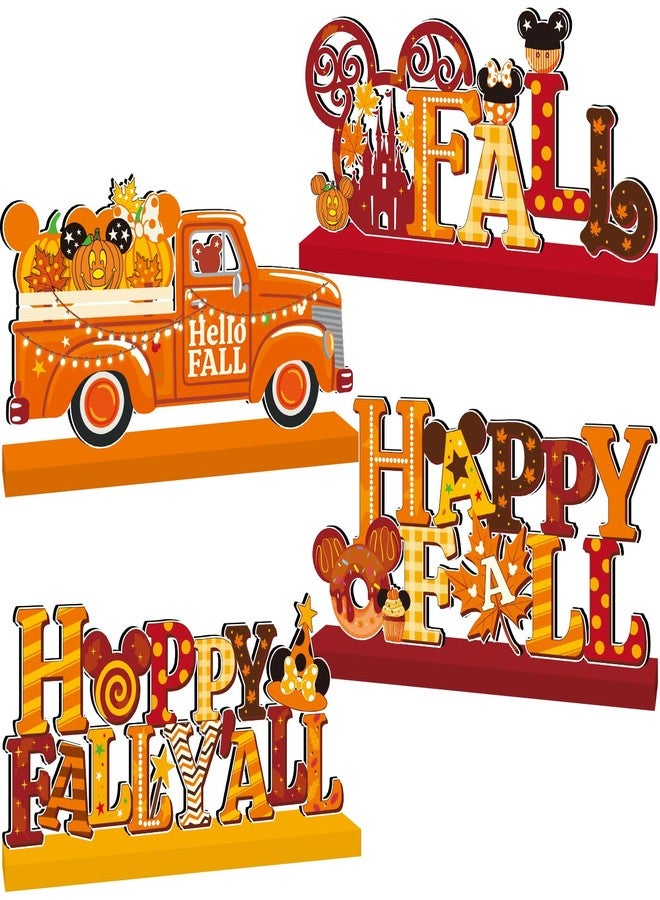 SZTZPW 4pcs Fall Decorations for Home Wood Table Decorations - Image 1