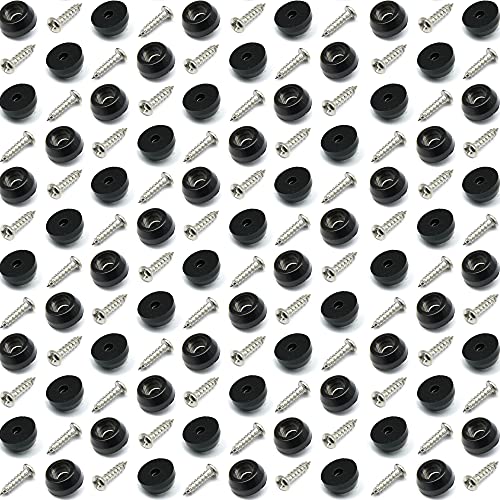 Otrestodyl Cutting Board Feet with Stainless Screws, Black Round Non Slip Rubber Feet for Cutting Board, Furnitrue & Electronics, 200 Pack - Image 1