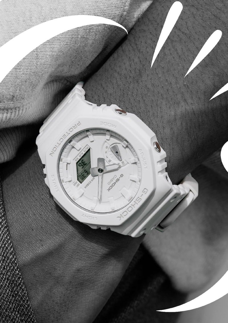 G-SHOCK كاسيو جي شوك GA-2100-7A7JF [سلسلة جي شوك تون-أون-تون]، أبيض - Image 3