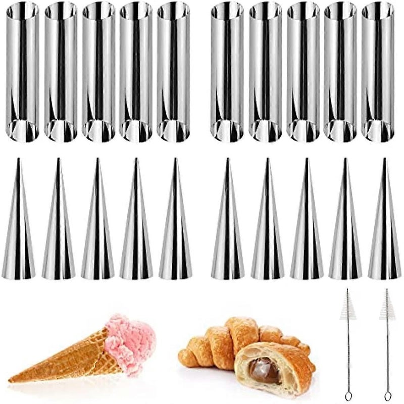 Reusable Kunafa Cone Mold Set – 6 Stainless Steel Pastry Tubes for Sweet Rolls, Cream Horns & Savory Dough - Image 4