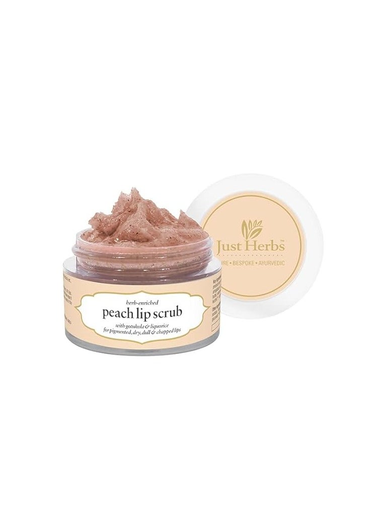 Just Herbs - Just Herbs Ayurvedic & Vegan Peach Lip Scrub & Lip Mask duo pack for Chapped Pigmented & Dark lips 30gm - Image 1