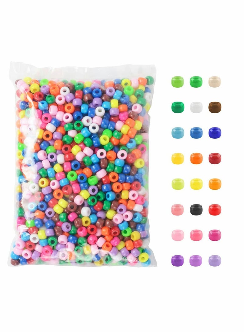 Y&D 2000 Pcs Pony Beads Plastic for Bracelet Making, Multi-Colored Hair Braiding, DIY Crafts, Kandi Jewelry, Key Chains and Ornaments Decorations 24 Assorted Colors  - Image 1