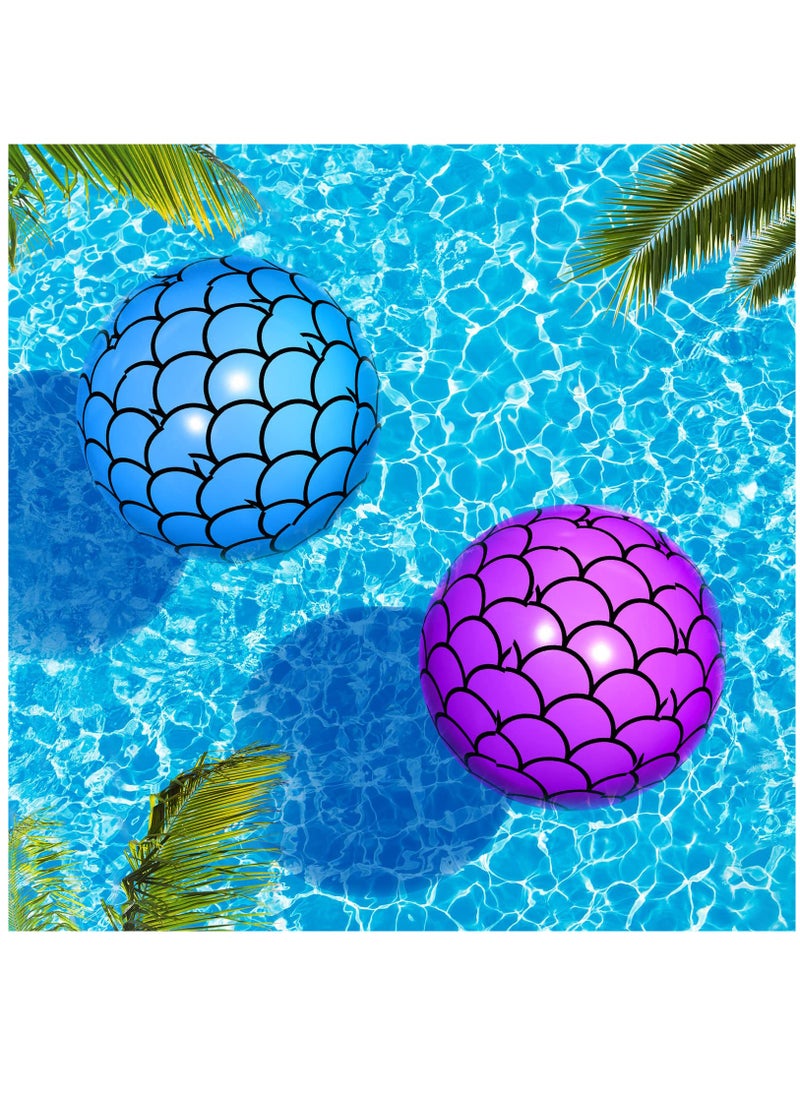 Excefore 4 Pcs 9 Inch Mermaid Scales Beach Balls Bulk Inflatable Mermaid Ball Party Favors Summer Water Toy Gifts for Outdoor Beach Pool Party Sea Themed Mermaid Birthday Supplies Decorations  - Image 4