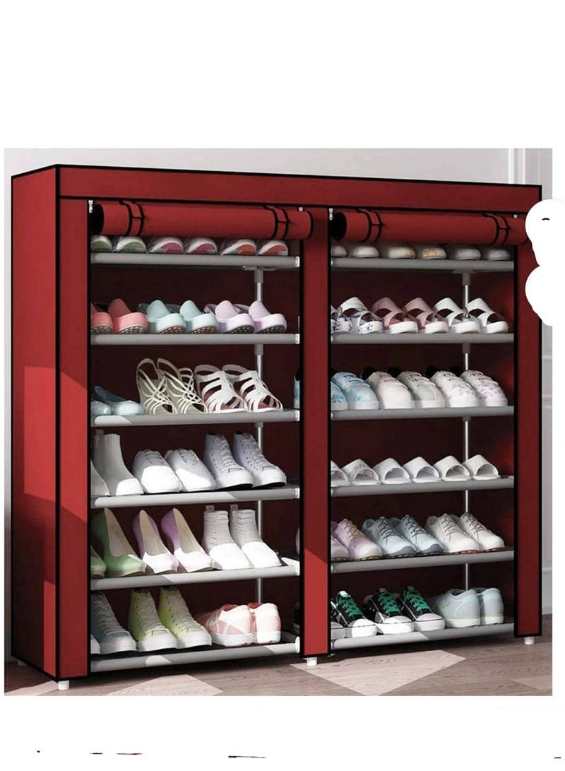 HL Multifunctional Shoe Rack 12 Layer Dustproof Shoe Cabinet, Shoe Storage Organizer with Cover - Image 3