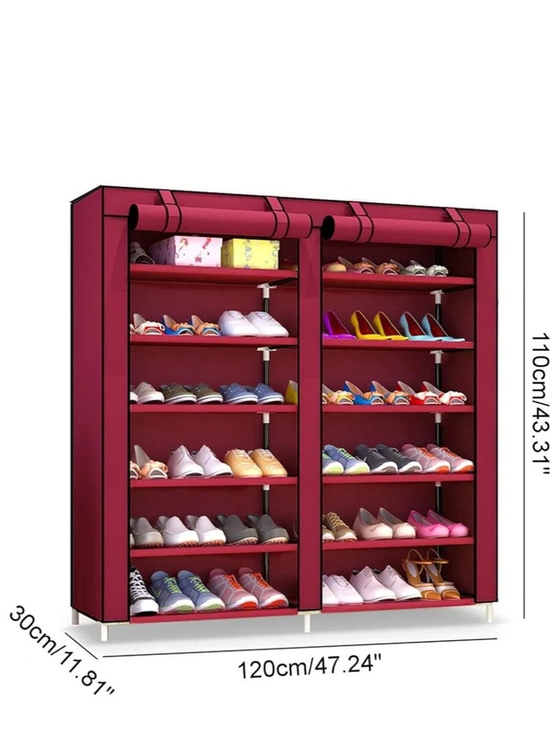 HL Multifunctional Shoe Rack 12 Layer Dustproof Shoe Cabinet, Shoe Storage Organizer with Cover - Image 4