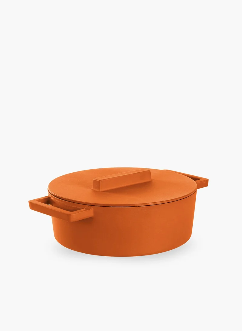 Sambonet Casserole Pot Oval with Lid Terra Cotto & Cast Iron 5 L