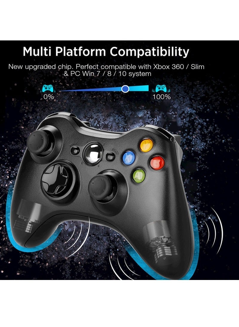 2.4G Wireless Game Board For Xbox 360 Controller Vibrating Rocker For Xbox 360 Slim Gamepad For Windows 10 7 8 PC Game Console (Black)  - Image 5
