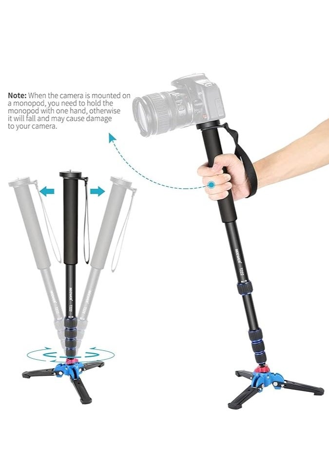 Neewer Neewer Extendable Camera Monopod with Removable Foldable Tripod Support Base:Aluminum Alloy,20-66 inches/52-168 centimeters for Canon Nikon Sony DSLR Cameras,Payload up to 11 pounds/5 kilograms  - Image 2