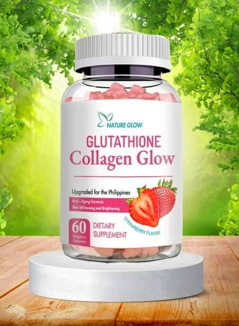 Collagen Glow Anti Aging Formula Skin Whitening ang Brightenging Vitamins Strawberry Flavor