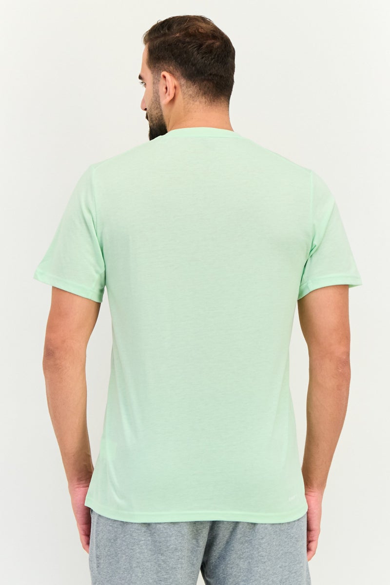 Adidas Men Sportswear Fit Short Sleeve Training T-Shirt, Lime Green - Image 3