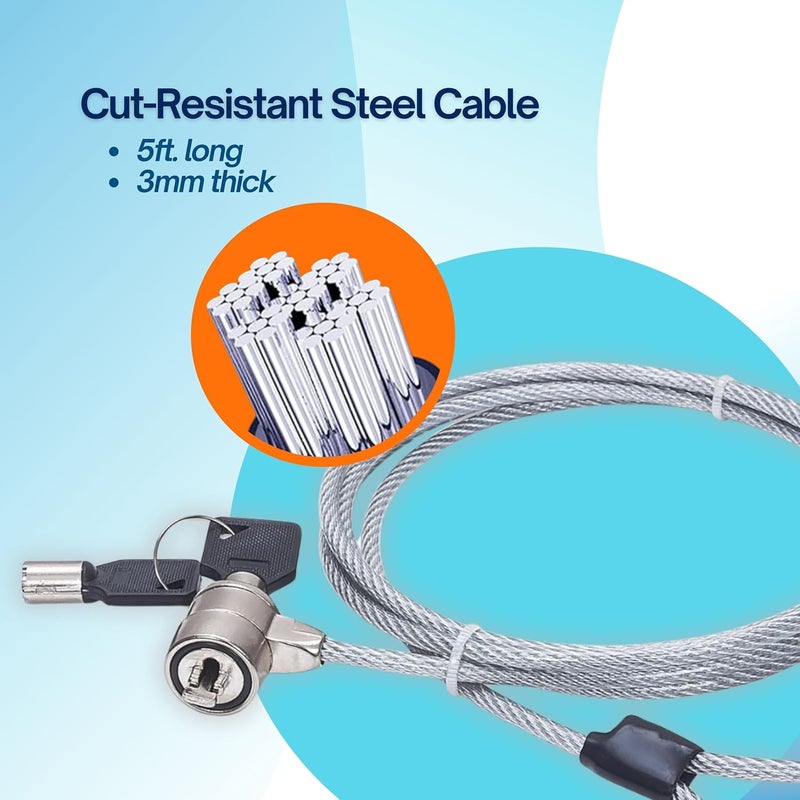 Manhattan Laptop Lock - with 4.6 ft Security Cable, K-Slots, Radial Lock Design with 2 Keys Included - For Computer, Notebook, Displays, Projector and Mobile Devices – Lifetime Mfg Warranty – 440271 - Image 5