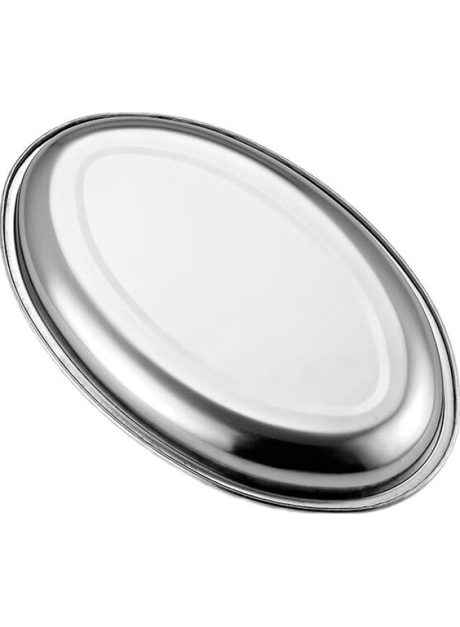 Yutai 316 Stainless Steel Fish Plate, Oval Steaming Fish Plate For Home Use, Fish-Shaped Dumpling And Fruit Plate, Serving Dish, 30.5Cm - Image 3