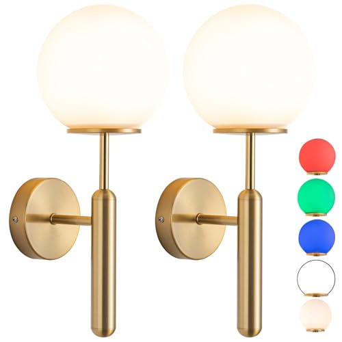 jengush Wall Sconce Battery Operated Wall Lights Set of 2with Dimmable Battery Powered Bulb Non Hardwired Easy to Installfor Bedroom Farmhouse Bedside Reading Light Color Gold Gold
