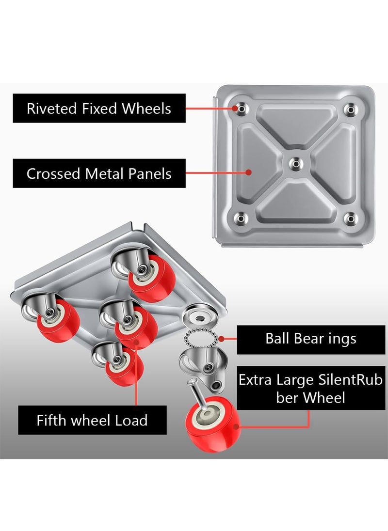 TOPHAVEN TOPHAVEN 5-Wheel Furniture Lifter Mover Set, 600kg Heavy Duty Furniture Move Roller Tools with Anti-Slip for Sofa, Wardrobes, Washing Machines, Fridge Adjustable Height  - Image 3