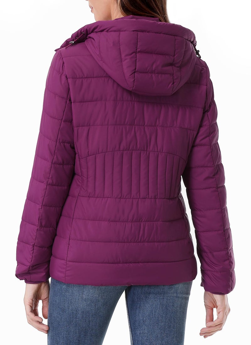 TDYPCI Women's Winter Coat Lightweight Waterproof Puffer Jacket - Quilted Short Down Coat for Women, Ultra Warm Winter Jacket with Hood - Image 5