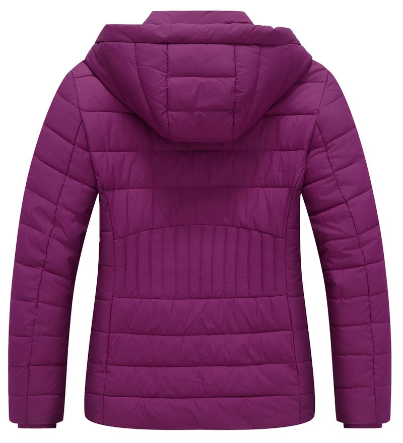 TDYPCI Women's Winter Coat Lightweight Waterproof Puffer Jacket - Quilted Short Down Coat for Women, Ultra Warm Winter Jacket with Hood - Image 4