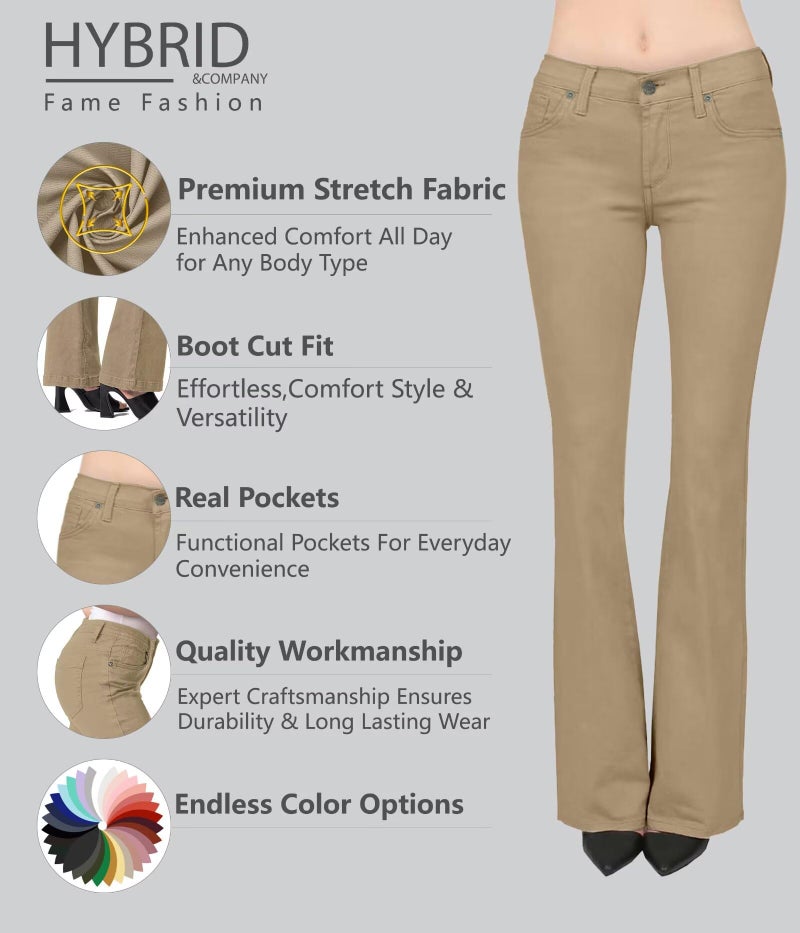 Hybrid & Company Women's Skinny Bootcut Stretch Pant P31699BLX Beige/Khak 16 - Image 2