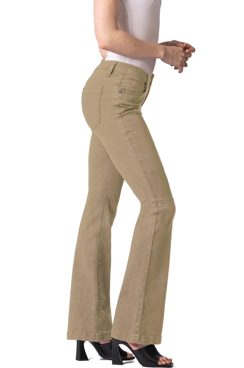 Hybrid & Company Women's Skinny Bootcut Stretch Pant P31699BLX Beige/Khak 16 - Image 3