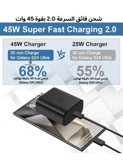 SH PROTECT TOUCH 45W Super Fast Charger 2.0 For Galaxy with 1.8M USB-C Cable, For Android Specially For Galaxy S25/S24/S23/S22/S21 Series A53 A72 A51 A52, For All Type C Device (45W With 1.8M Cabel)  - Image 2