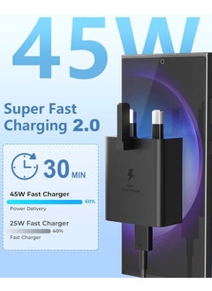 SH PROTECT TOUCH 45W Super Fast Charger 2.0 For Galaxy with 1.8M USB-C Cable, For Android Specially For Galaxy S25/S24/S23/S22/S21 Series A53 A72 A51 A52, For All Type C Device (45W With 1.8M Cabel)  - Image 5