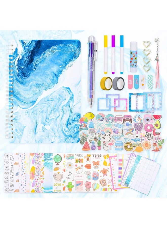 YelaJoy DIY Journal Kit for Girls with Storage Bag, Birthday Gifts for 8-12 Year Old Girl Diary Scrapbook Supplies Art Crafts for Kids Journaling Stationery Set - Image 1