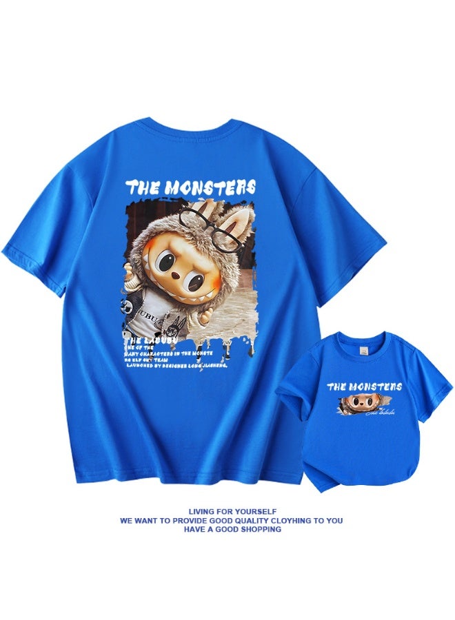 لابوبو تي شيرت قصير الأكمام من لابوبو بوب كارتون للأزواج، قطن نقي، ملابس كاجوال رائعة ومناسبة للجميع.