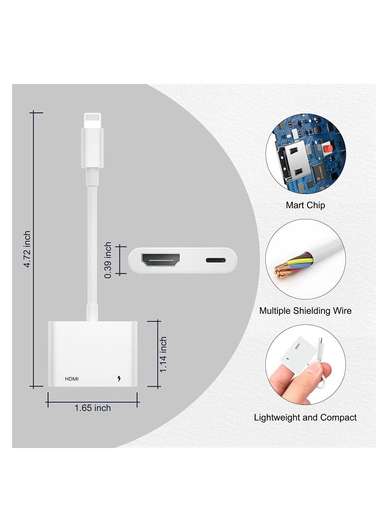Generic - Lightning to HDMI Adapter,Digital AV Adapter iPhone,iPad to HDMI,(No Need Power) 1080P Video & Audio Sync Screen Connector Compatible iPhone,iPad - Image 1
