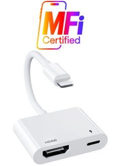 Lightning to HDMI Adapter,Digital AV Adapter iPhone,iPad to HDMI,(No Need Power) 1080P Video & Audio Sync Screen Connector Compatible iPhone,iPad