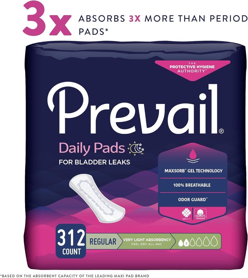 Prevail Proven  Prevail Incontinence Bladder Control Pads  Bladder Leak Pads  Very Light Absorbency Regular 312 Count 12 Packs of 26 - Image 3