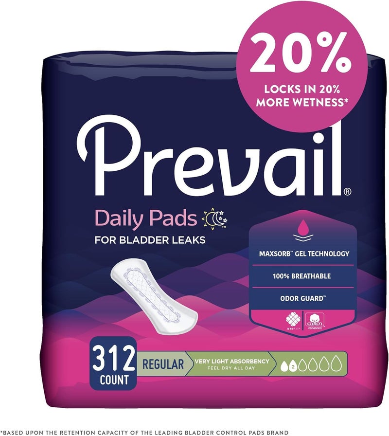 Prevail Proven  Prevail Incontinence Bladder Control Pads  Bladder Leak Pads  Very Light Absorbency Regular 312 Count 12 Packs of 26 - Image 4