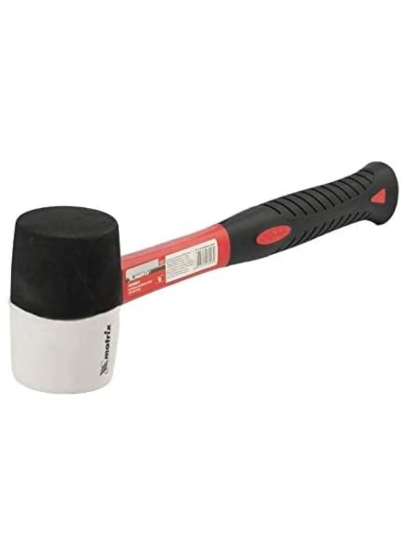 MTX Black and White Rubber Mallet with Fiberglass Handle (450g) - Image 3