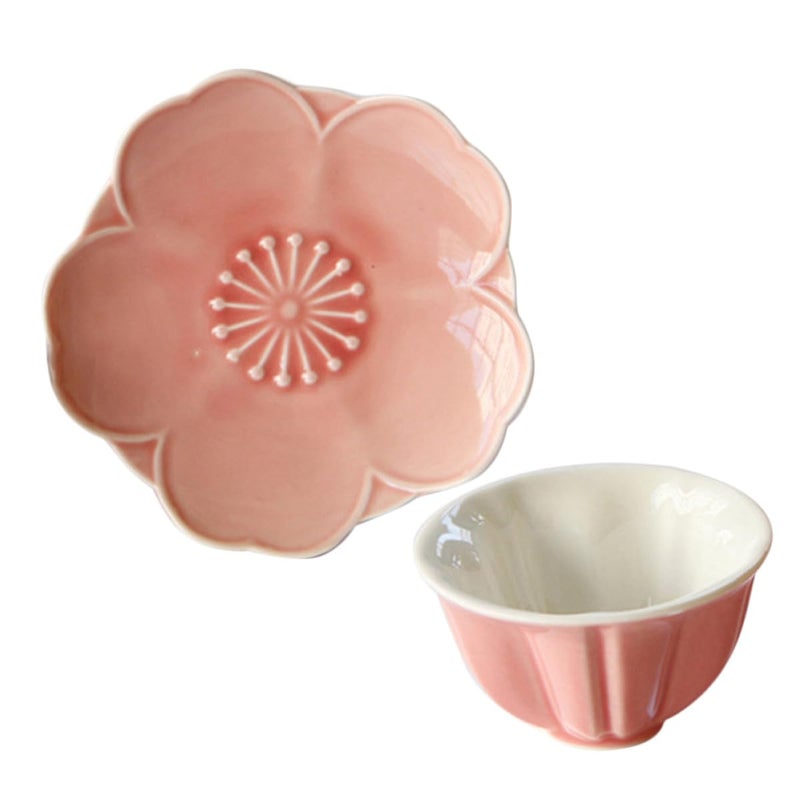 Ceramic Coffee Mug and Saucer Set 8oz Porcelain Cup for Outdoor Picnic Tea - Image 2